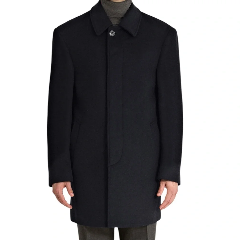 Lauren Ralph Lauren Men’s 40R Classic Fit Jake Wool Blend Black Overcoat